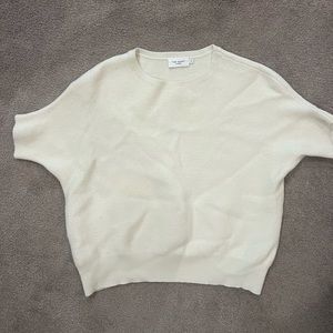 Cream sweater material crop top